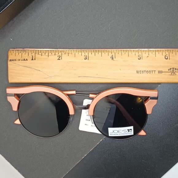 JOE\'S jeans satin gunmetal blush round sunglasses specs main image 5